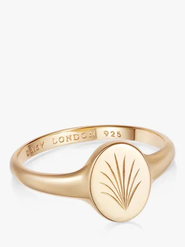 Daisy Tech London Palms Collection Signet Ring, Gold - Gold - Female - Size: N