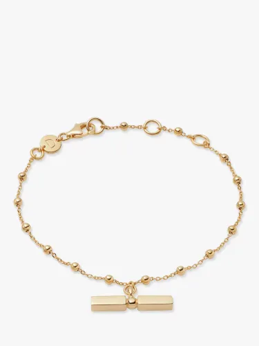 Daisy Tech London Stacked Bead and T Bar Chain Bracelet - Gold - Female