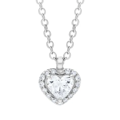 Damiani Minou 18ct White Gold 0.38ct Diamond Heart Cut Pave Necklace - Gold