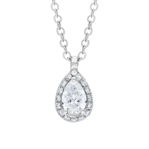 Damiani Minou 18ct White Gold 0.38ct Diamond Pear Cut Pave Necklace - Gold