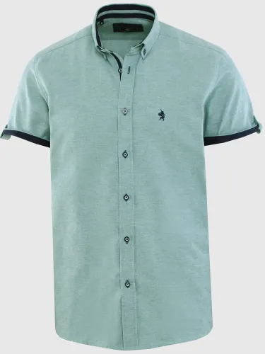 Daniel Rosso Green / Navy Ss Oxford Shirt