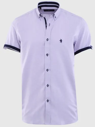 Daniel Rosso Lilac / Navy Ss Oxford Shirt