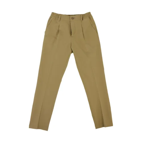 Daniele Alessandrini , Camel Chino Pants with Brand Logo ,Brown male, Sizes: