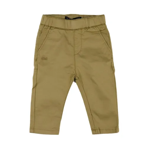 Daniele Alessandrini , Camel Cotton Elastic Waist Pants ,Brown male, Sizes: