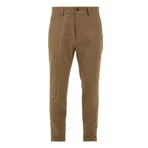 Daniele Alessandrini , Camel Trousers - Stylish Design ,Brown male, Sizes: