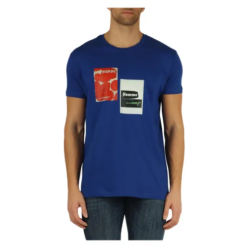 Daniele Alessandrini , Cotton Logo Print T-shirt ,Blue male, Sizes: