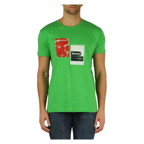 Daniele Alessandrini , Cotton Logo Print T-shirt ,Green male, Sizes: