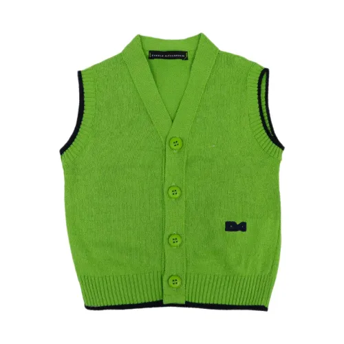 Daniele Alessandrini , Green Contrast Trim Knit Vest ,Green male, Sizes:
