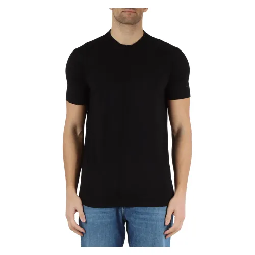 Daniele Alessandrini , Grey Cotton T-shirt ,Black male, Sizes: