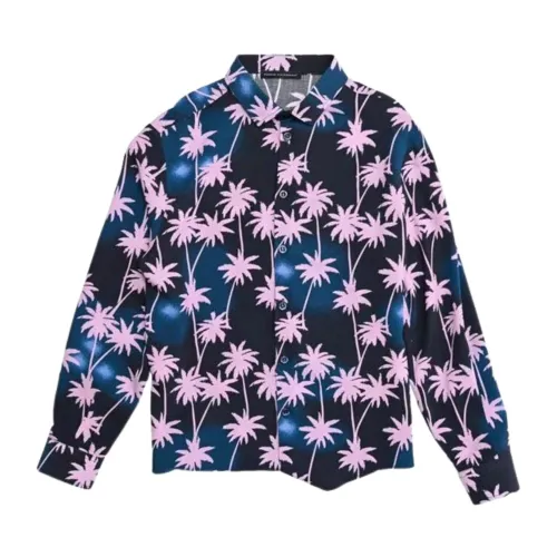 Daniele Alessandrini , Kids Long Sleeve Shirt with Palm Print ,Multicolor male, Sizes: