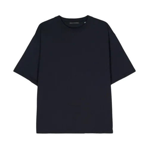 Daniele Alessandrini , Navy Blue Cotton Sweater with Logo Print ,Blue male, Sizes: