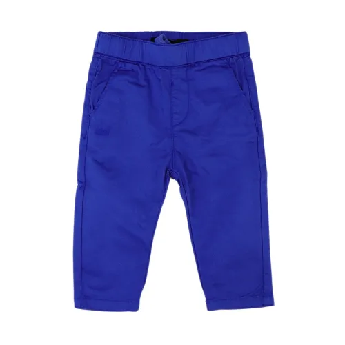 Daniele Alessandrini , Royal Blue Cotton Elastic Waist Pants ,Blue male, Sizes:
