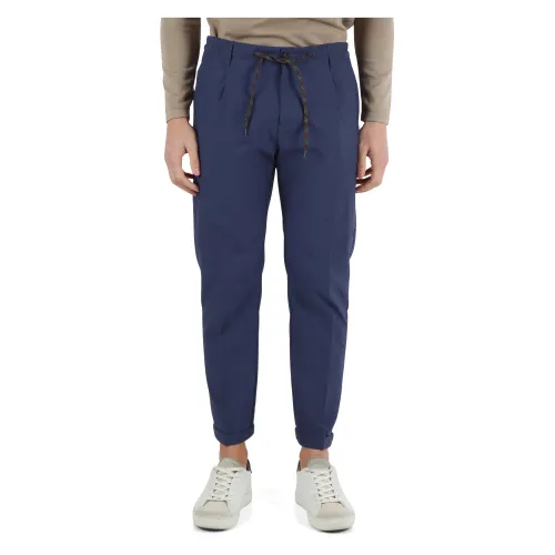 Daniele Alessandrini , Technical Fabric Trousers with Pleats ,Blue male, Sizes: