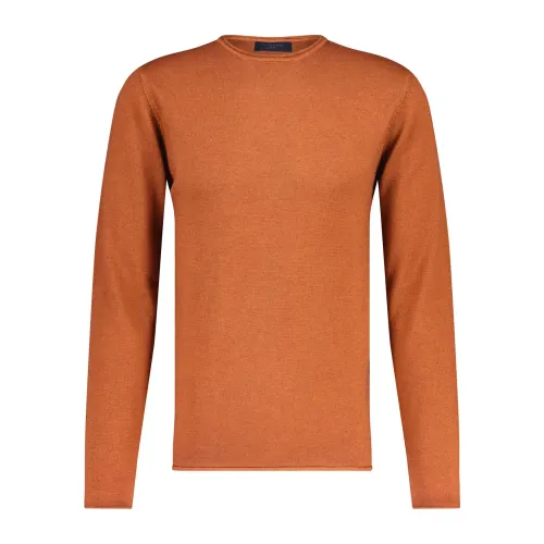 Daniele Fiesoli , Timeless Merino Pullover for Men ,Orange male, Sizes: