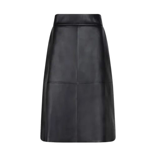 Dante 6 , Certified Lambskin A-Line Skirt ,Black female, Sizes: