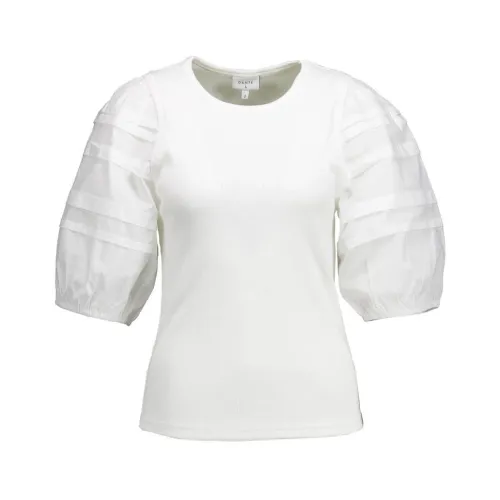 Dante 6 , Elegant Elyse White Puff Sleeve T-Shirt ,White female, Sizes: