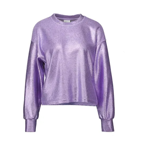 Dante 6 , Purple Metallic Sweater with Glamour Touch ,Purple female, Sizes:
