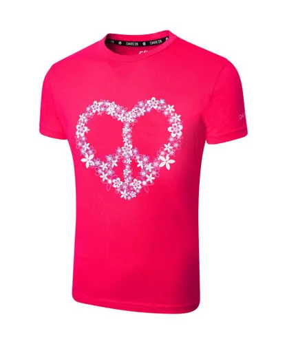 Dare 2B Boys Rightful Lightweight Wicking Graphic T Shirt - Pink