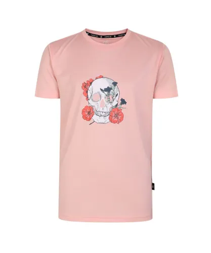 Dare 2B Childrens Unisex Childrens/Kids Amuse Skull T-Shirt (Apricot Blush Pink)