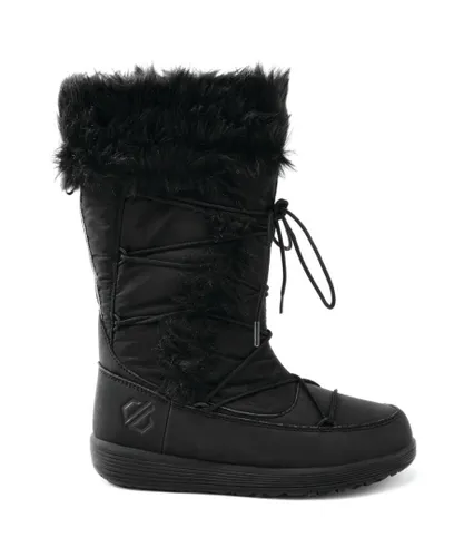 Dare 2B Girls Cazis Jnr Durable Faux Fur Warm Winter Boots - Black