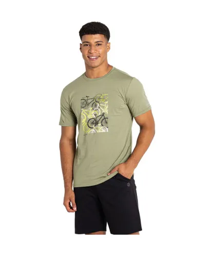 Dare 2B Mens Fundament Graphic T Shirt - Green Cotton