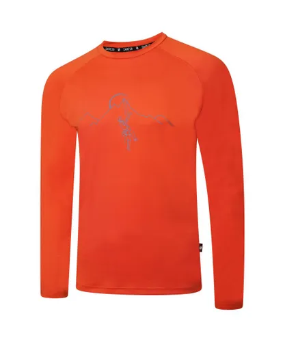 Dare 2B Mens Righteous II Mountain Climbing Recycled Long-Sleeved T-Shirt (Burnt Salmon)