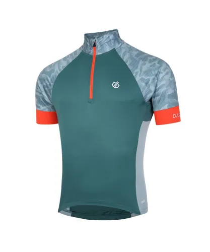 Dare 2B Mens Stay the Course III Camo Cycling Jersey (Mediterranean Green)