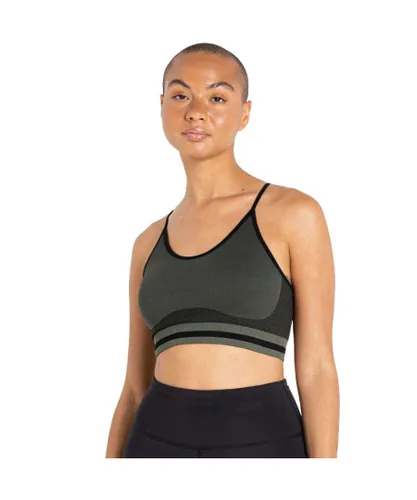 Dare 2B Womens Don’t Sweat It Strappy Sports Bra - Green Polyamide/Polyester