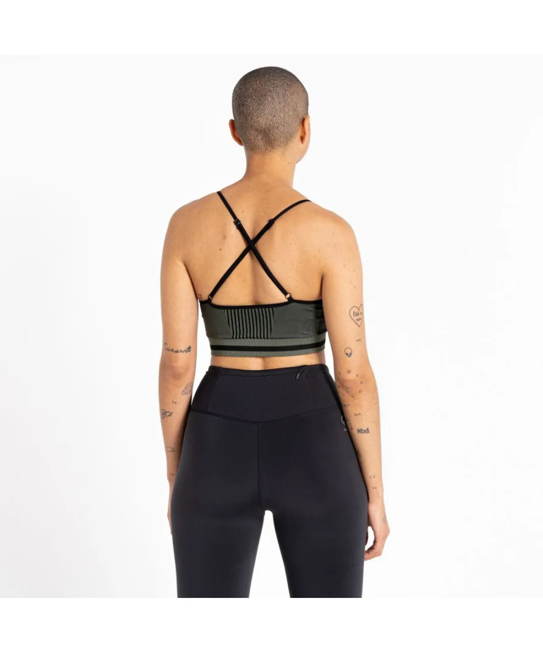 Dare 2B Womens Don’t Sweat It Strappy Sports Bra - Green Polyamide/Polyester