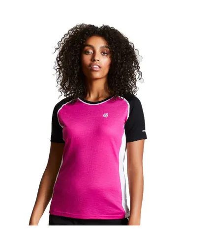 Dare 2B Womens Fixate Wicking Crew Neck T Shirt Tee - Pink Wool