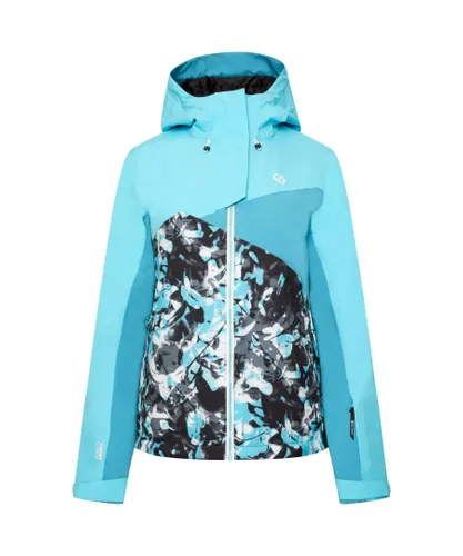 Dare 2B Womens/Ladies Determined Printed Insulated Waterproof Ski Jacket (River Blue/Capri) - Light Blue