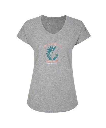 Dare 2B Womens/Ladies Finite Graphic Print T-Shirt (Ash Grey Marl) Cotton