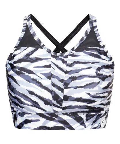 Dare 2B Womens/Ladies Mantra Sports Bra (Black/White Zebra) - Multicolour