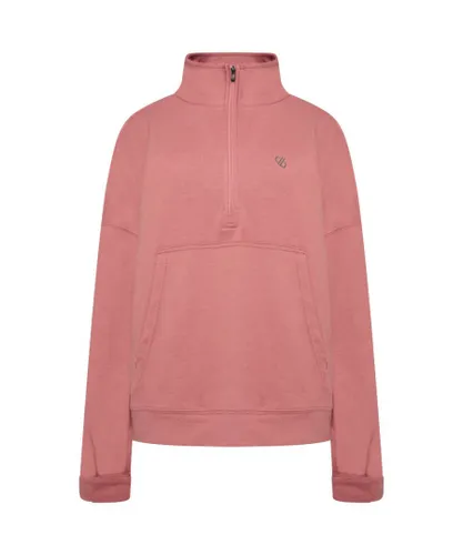 Dare 2B Womens Recoup II Half Zip Pullover Sweatshirt - Pink Cotton