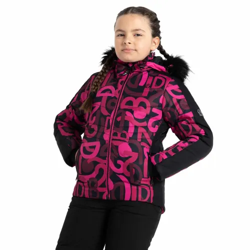 Dare2b Kids Ding Ski Jacket: Pure Pink Graffiti: 7-8 Years