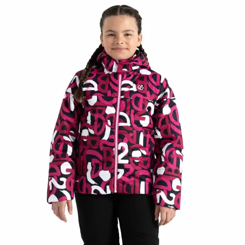 Dare2b Kids Liftie Ski Jacket: Pink Graffiti Print: 13 Years