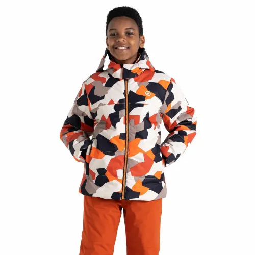 Dare2b Kids Liftie Ski Jacket: Puffins Orange Geo Camo: 5-6 Years