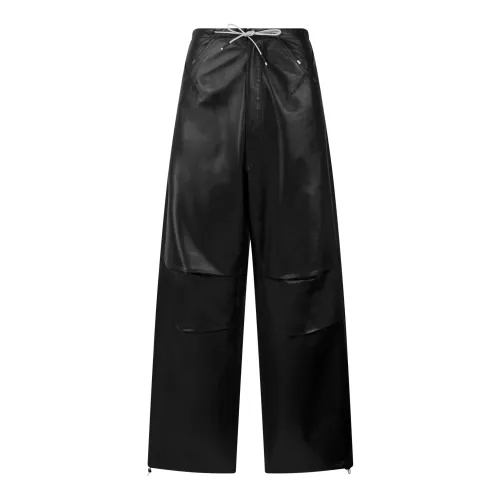 Darkpark , Plonge Nappa Leather Military Trousers ,Black female, Sizes: