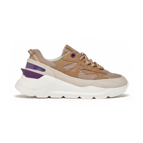 D.a.t.e. , Beige Nubuck Sneakers with Leather Interior ,Beige female, Sizes: