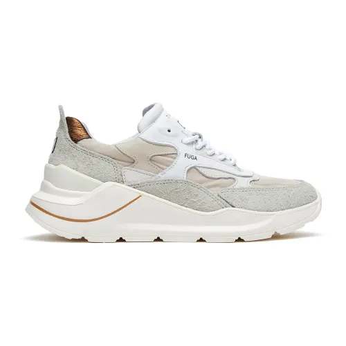 D.a.t.e. , Beige Sneakers with Suede and Technical Fabric ,Beige female, Sizes: