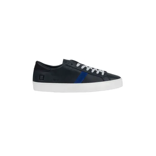 D.a.t.e. , Black Leather Hill Low Sneakers ,Black male, Sizes: