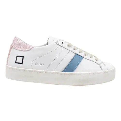 D.a.t.e. , Hill Low Calf Sneakers - White Pink ,Multicolor male, Sizes: