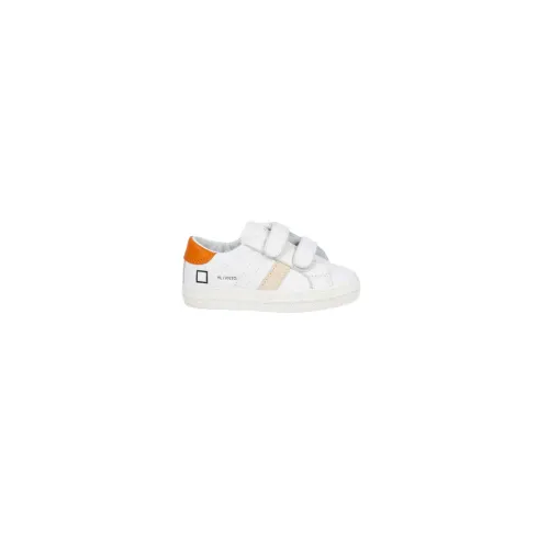 D.a.t.e. , Vintage Hill Low White Orange Sneakers ,White male, Sizes: