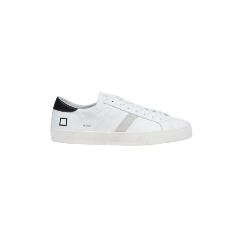 D.a.t.e. , White and Black Hill Low Sneakers ,White male, Sizes: