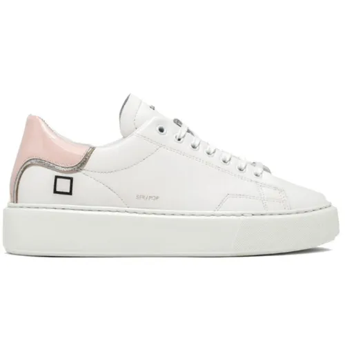 D.a.t.e. , White Leather Low Sneakers ,White female, Sizes: