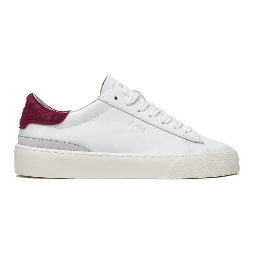 D.a.t.e. , White Leather Low Sneakers with Embossed Details ,White female, Sizes: