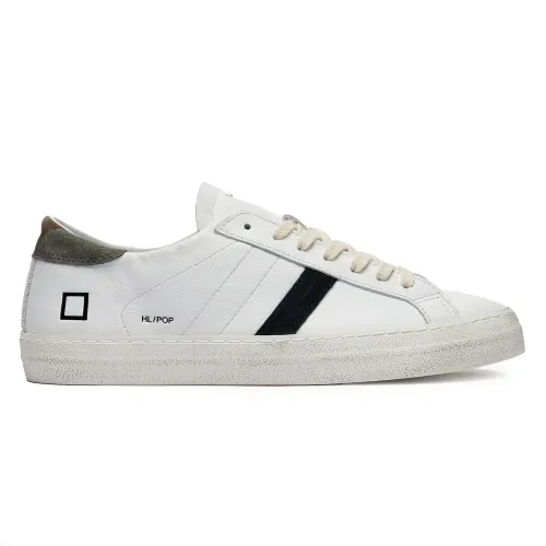 D.a.t.e. , White Leather Low Sneakers with Embossed Logo ,White male, Sizes: