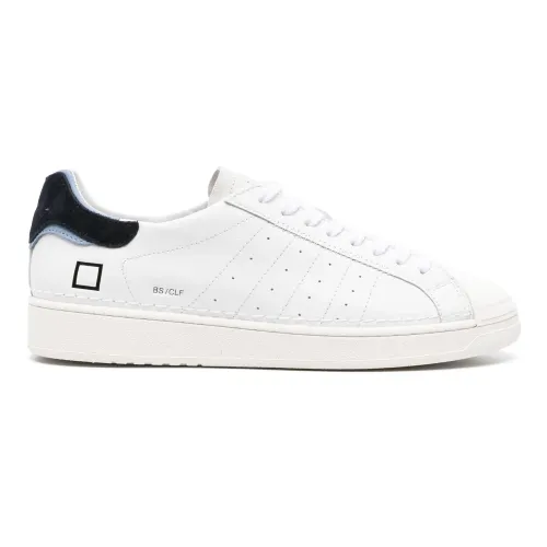 D.a.t.e. , White Leather Low Top Sneaker ,White male, Sizes: