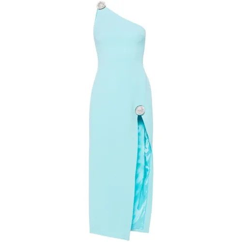 David Koma , Clear Blue Asymmetric One-Shoulder Dress ,Blue female, Sizes: