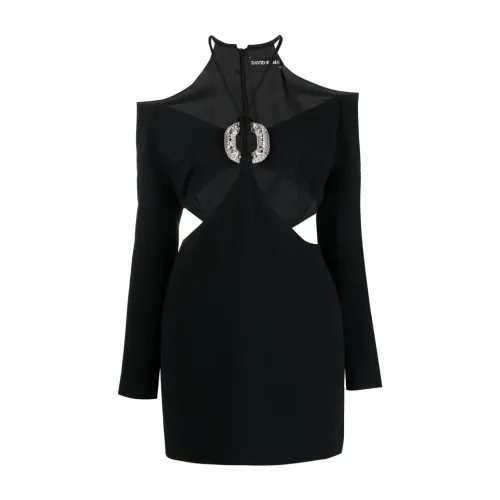 David Koma , Crystal Embellished Black Dress ,Black female, Sizes: